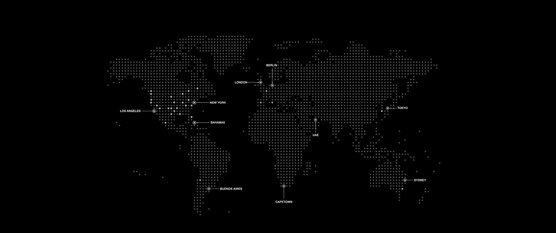Global reach Map of global reach.